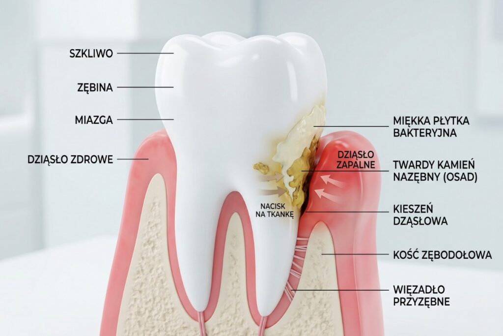 Kamień i osad nazębny - infografika